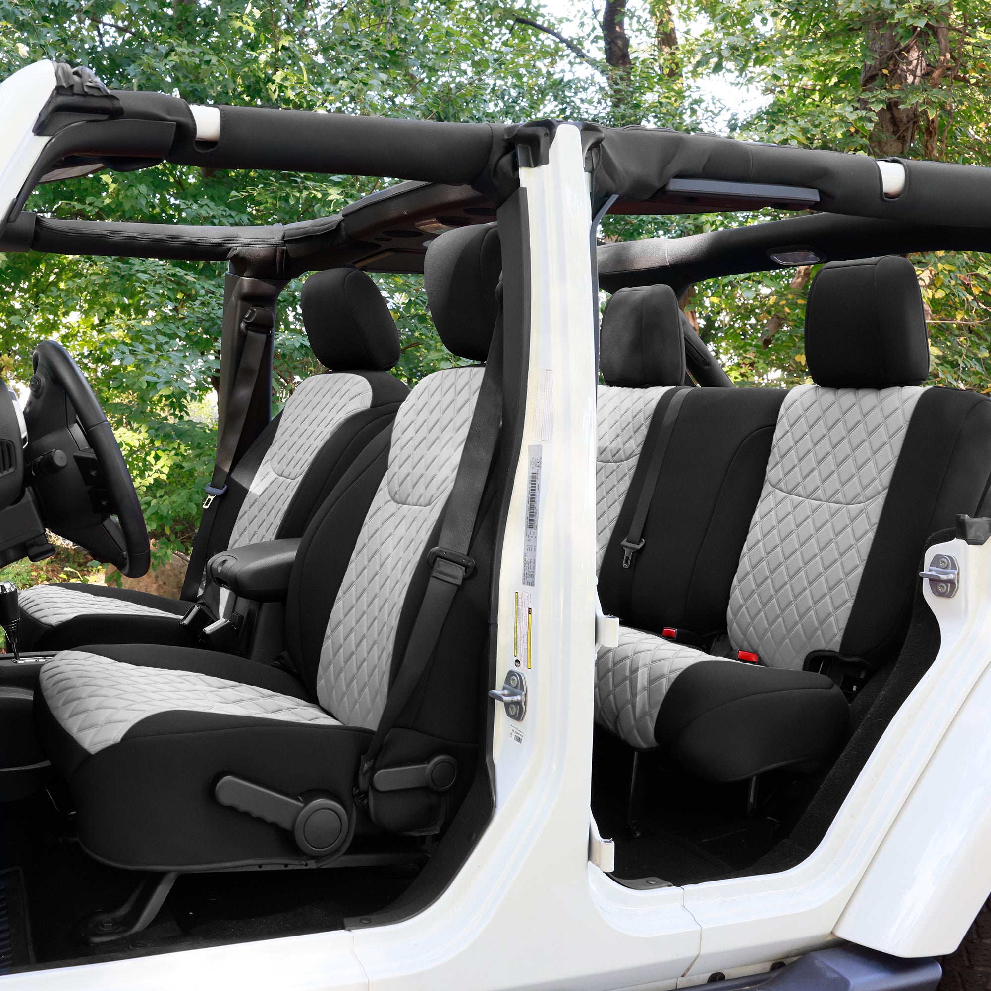 Jeep Wrangler JK 4-Door 2007-2017 -  Full Set Seat Covers - Gray Ultraflex Neoprene