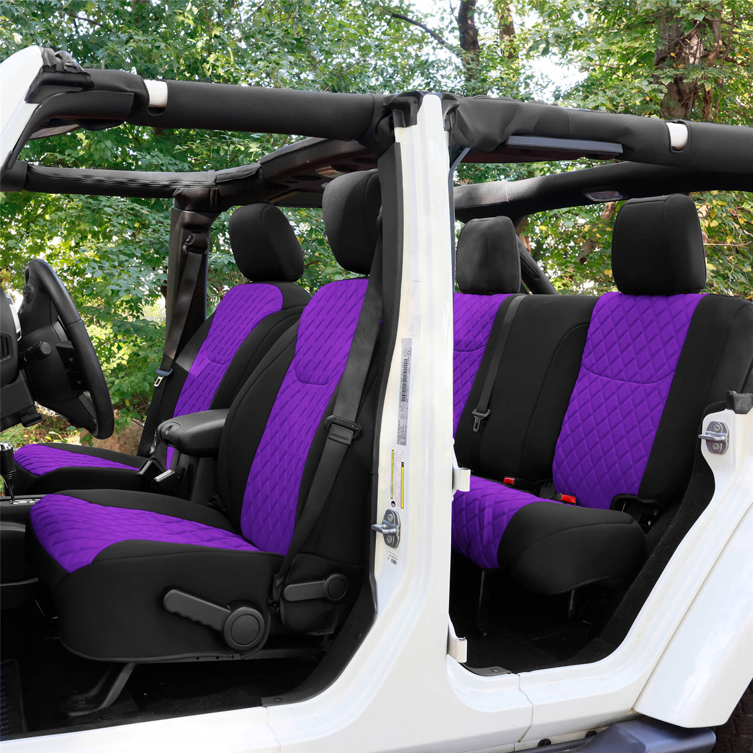 Jeep Wrangler JK 4-Door 2007-2017 -  Full Set Seat Covers - Purple Ultraflex Neoprene