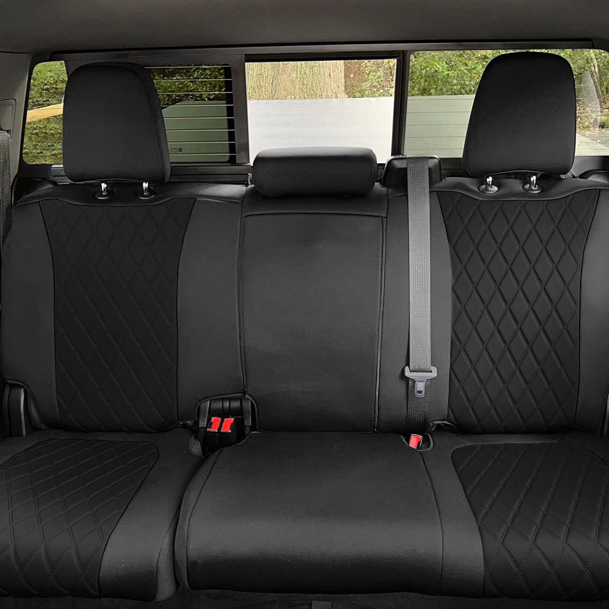 GMC Sierra 1500 2500HD 3500HD SLT | AT4 | DENALI 2019-2022 - Rear Set Seat Covers - Black Neoprene