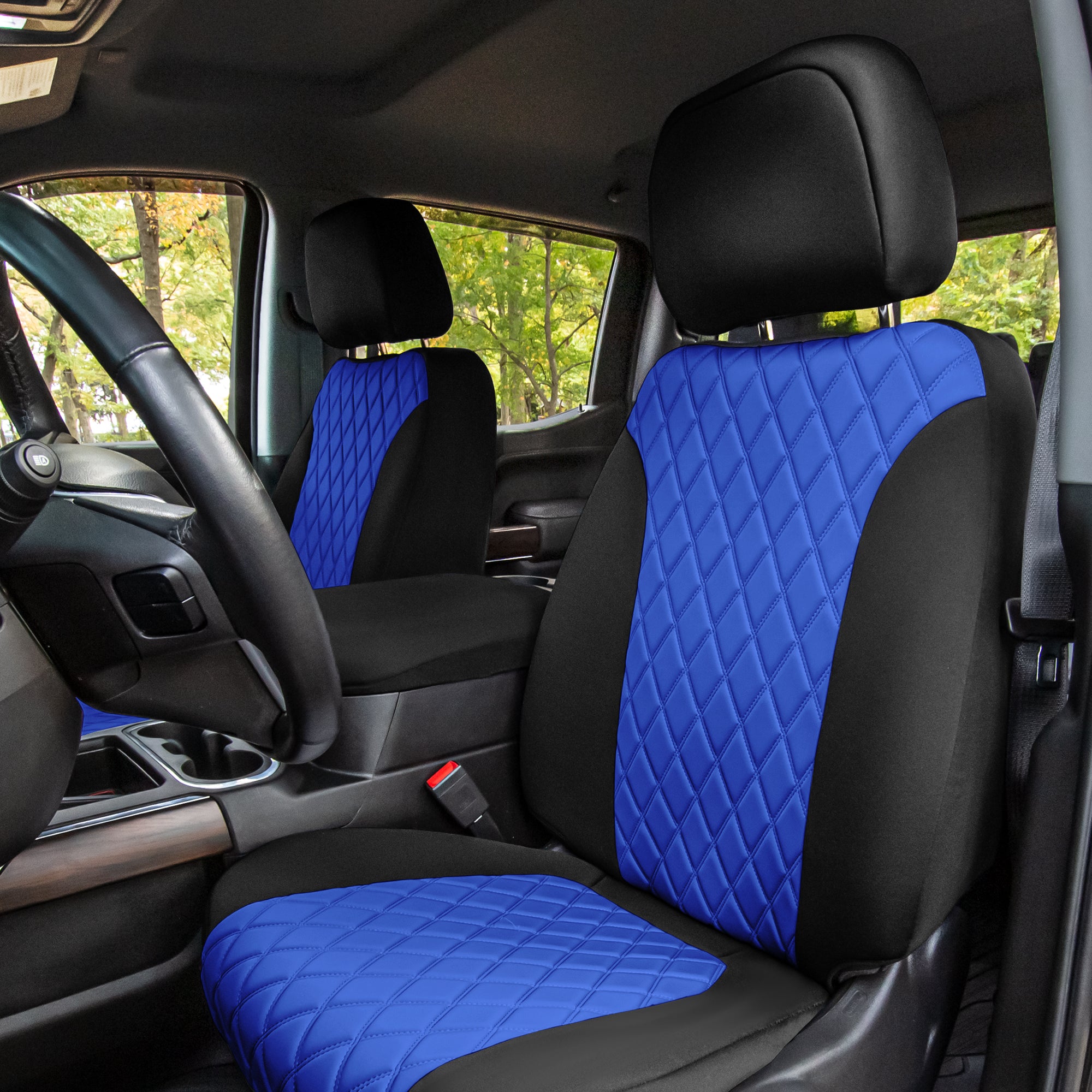 Chevrolet Silverado 1500 2500HD 3500HD WT | LT  2019 - 2023 - Full Set Seat Covers - Blue Ultraflex Neoprene