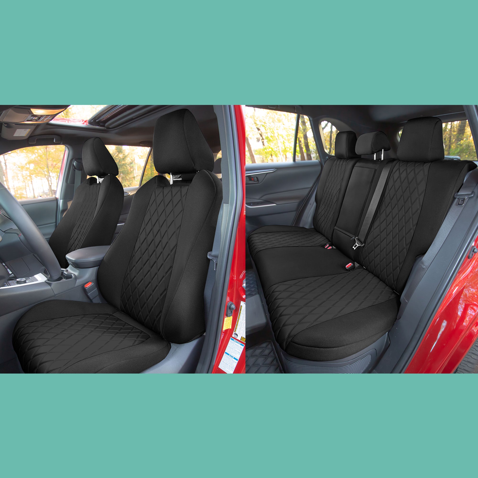 Toyota Rav4 LE | XLE | Limited 2019-2024  - Full Set Seat Covers - Black Ultraflex Neoprene