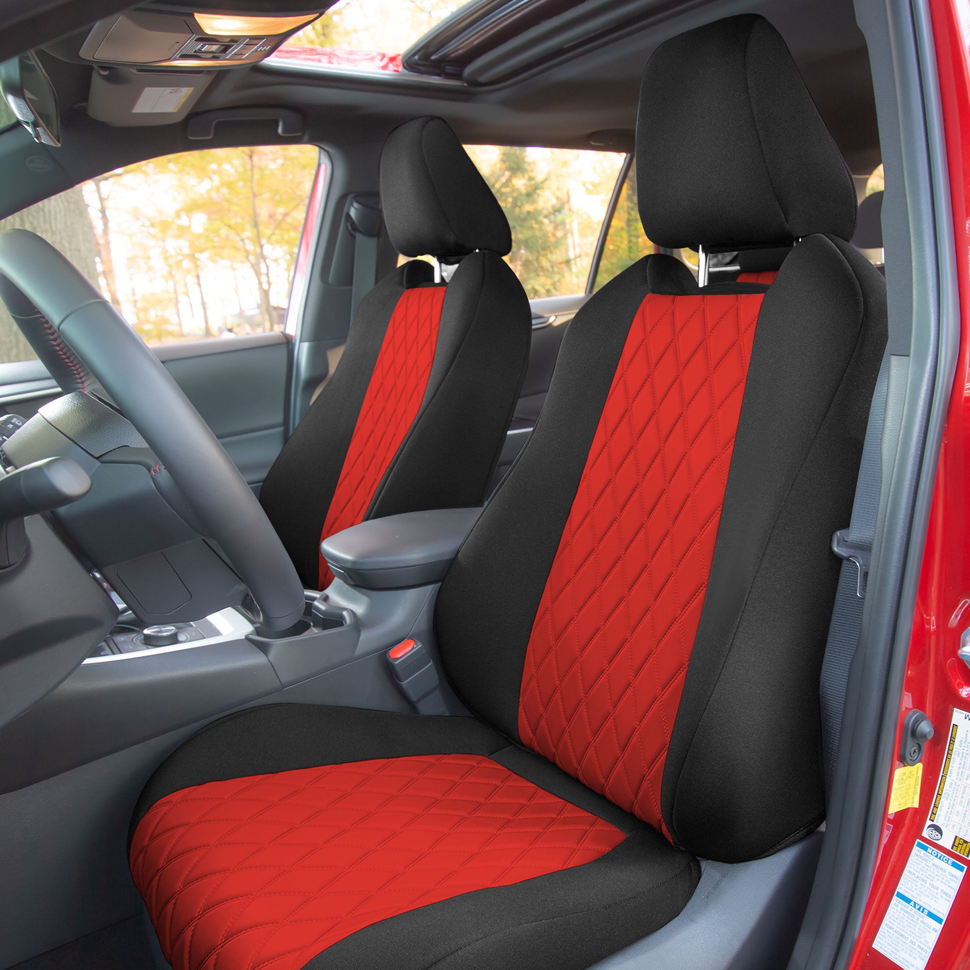 Toyota Rav4 LE | XLE | Limited 2019-2024  - Full Set Seat Covers - Red Ultraflex Neoprene