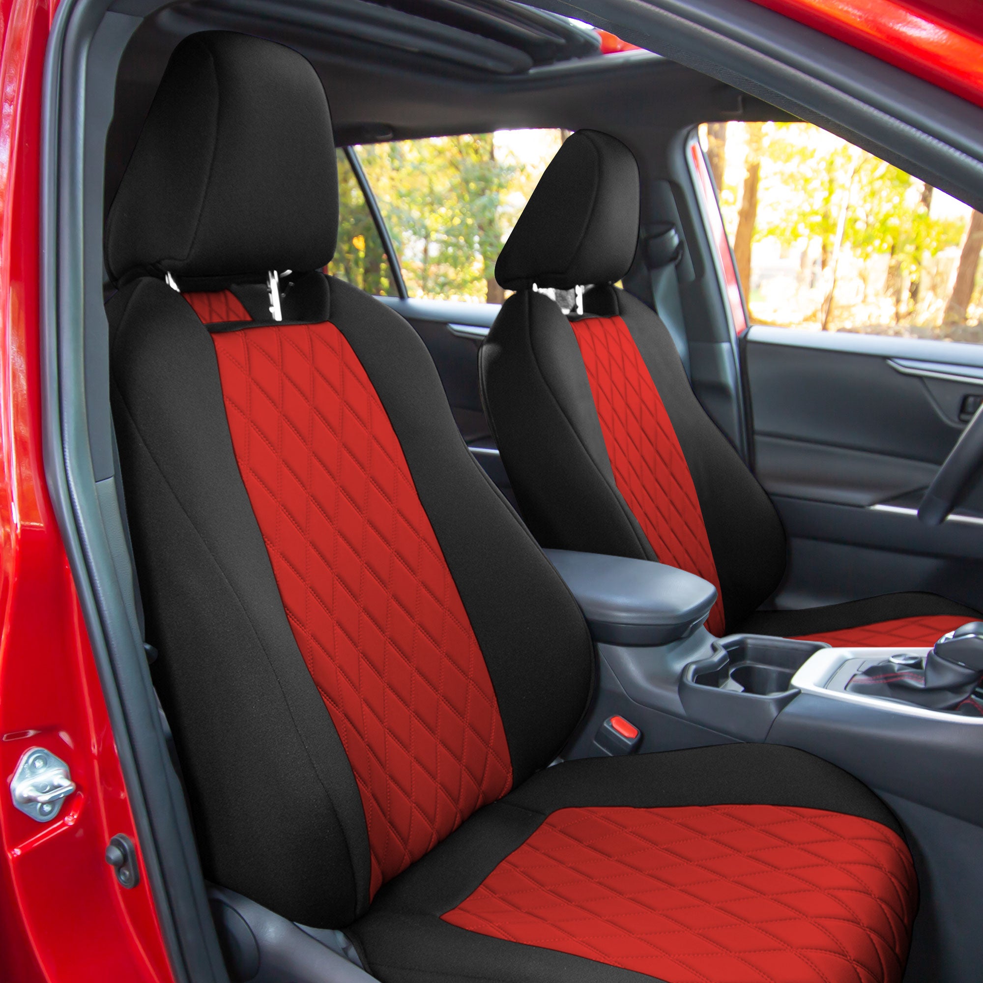 Toyota Rav4 Hybrid | Hybrid Prime 2021-2025  - Full Set Seat Covers - Red Ultraflex Neoprene