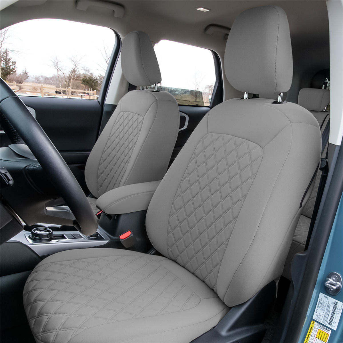 Ford Bronco Sport 2021-2024 - Full Set Seat Covers  - Solid Gray Ultraflex Neoprene