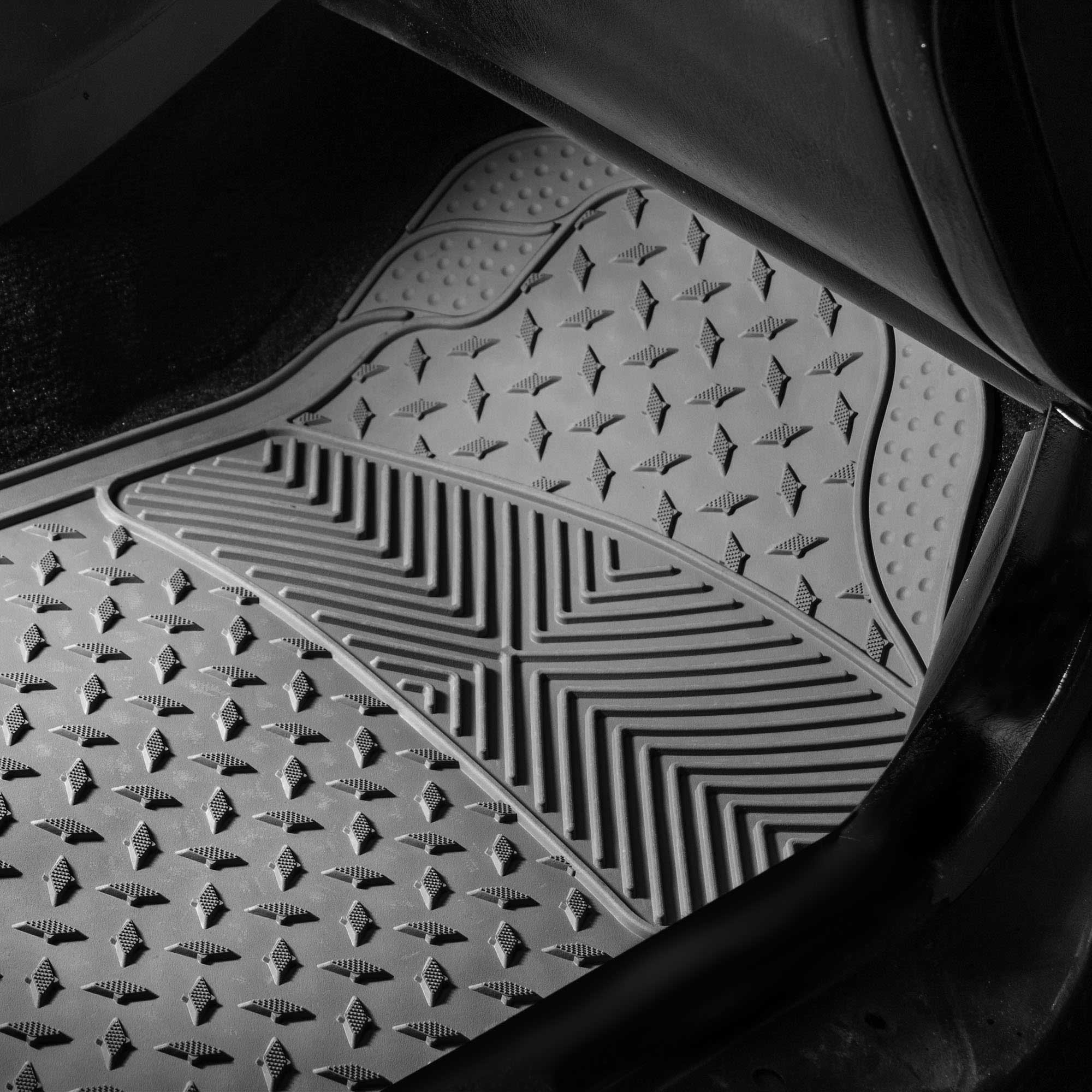 ClimaProof Trimmable Non-Slip Vinyl Floor Mats - 3 Row Gray