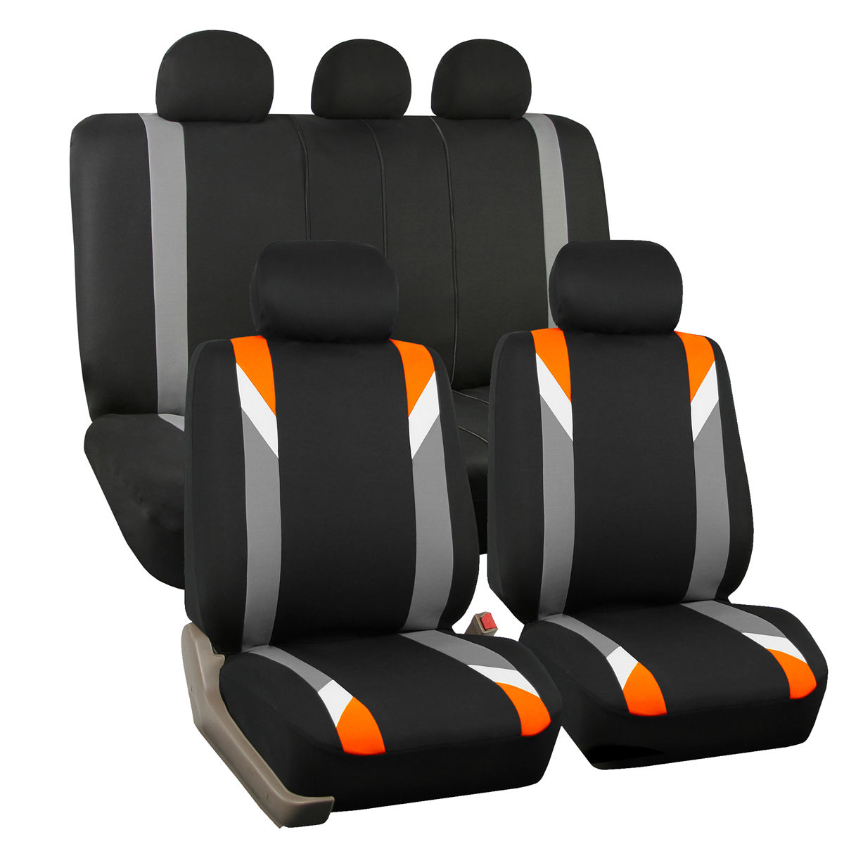 Premium Modernistic Seat Covers - Full Set Orange