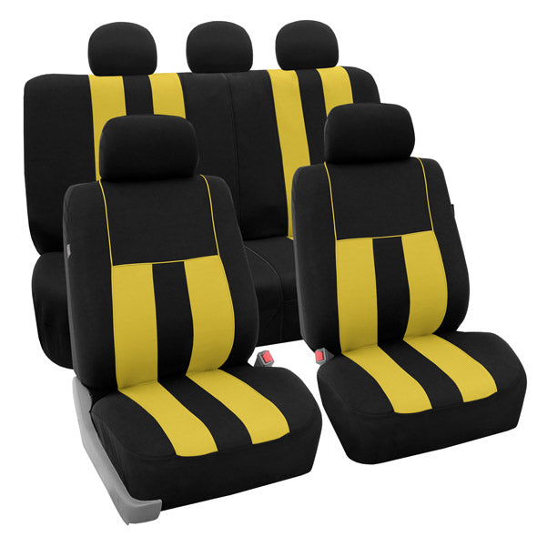 Striking Striped Seat Covers - Full Set Yellow