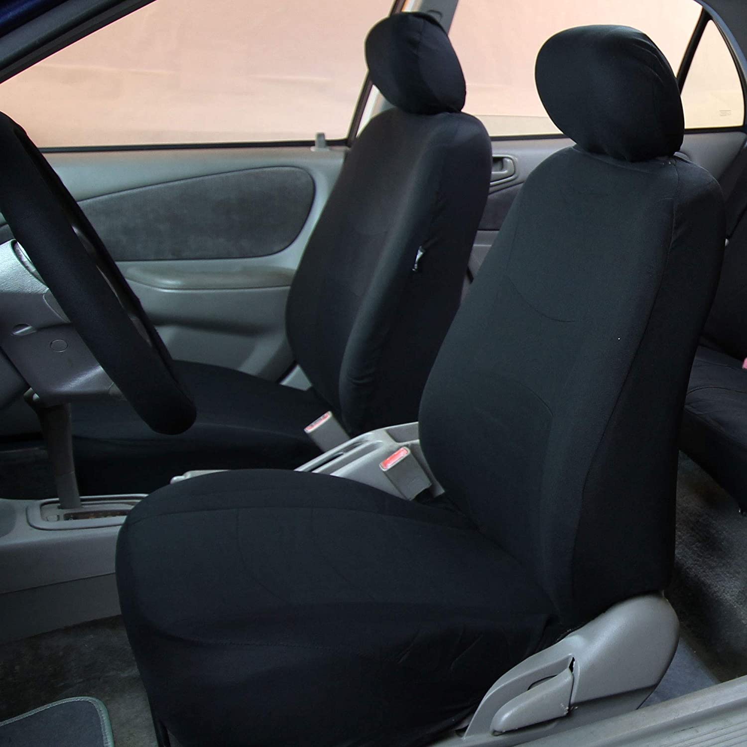 Light & Breezy Full Coverage Car Seat Covers - Full Set Black