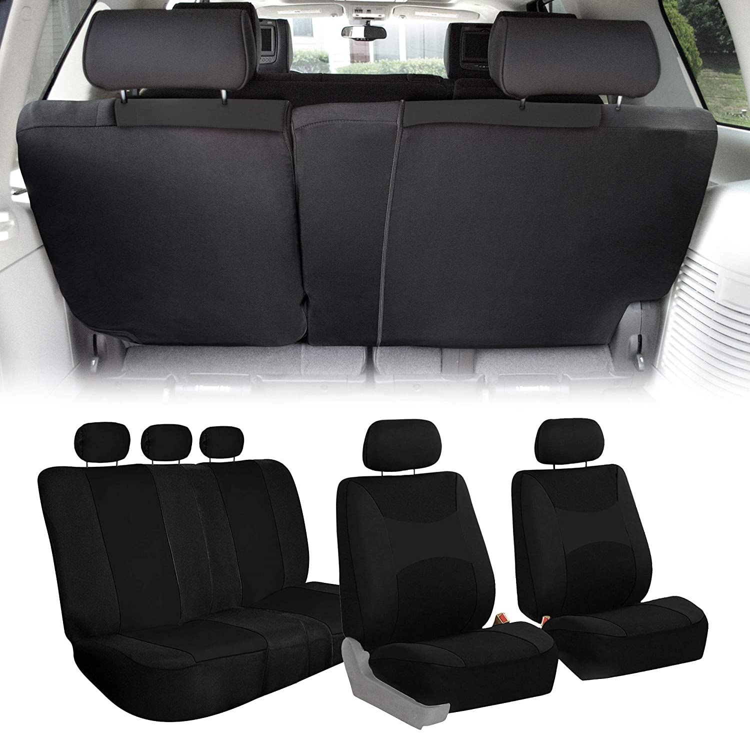 Light & Breezy Full Coverage Car Seat Covers - Full Set Black