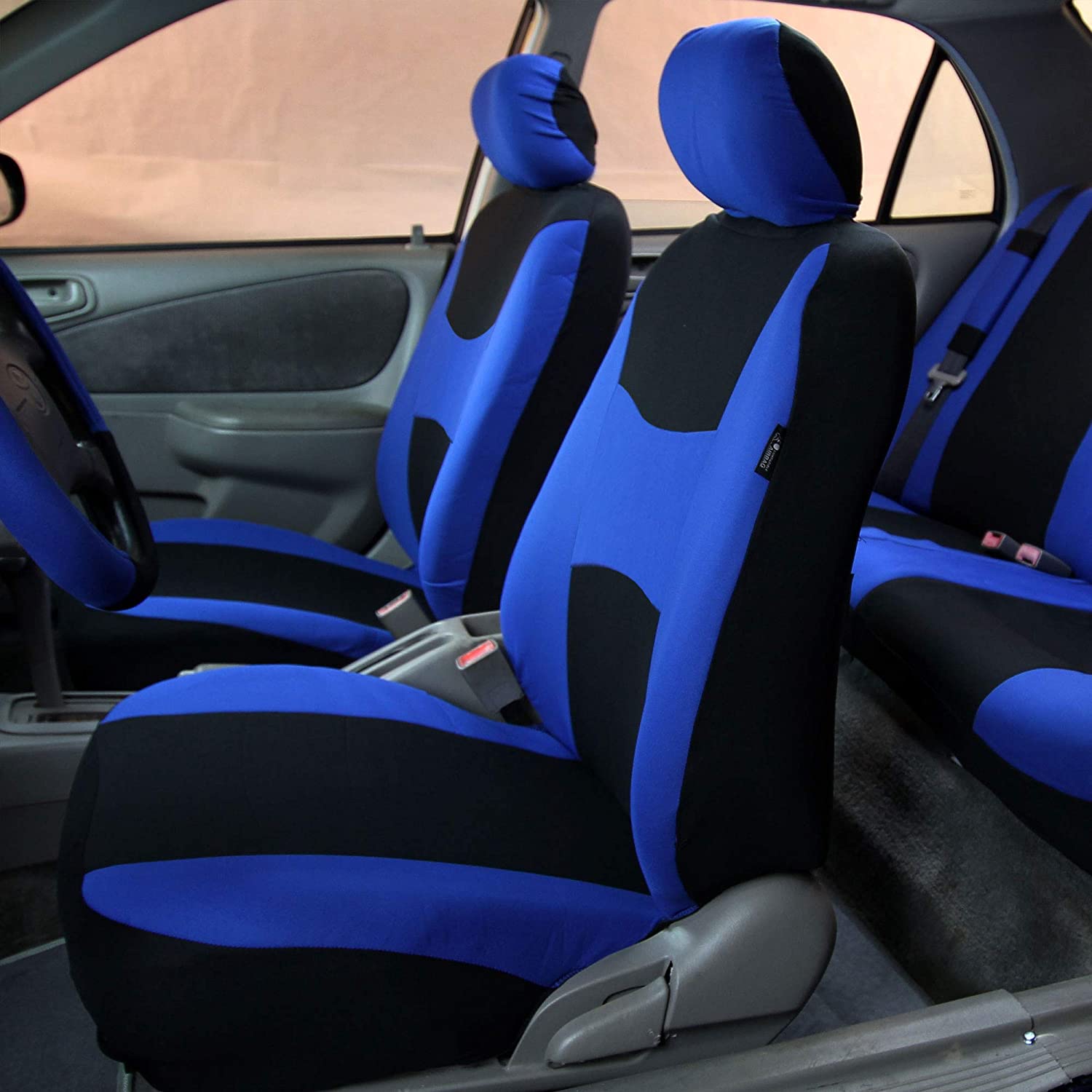 Light & Breezy Full Coverage Car Seat Covers - Full Set Blue