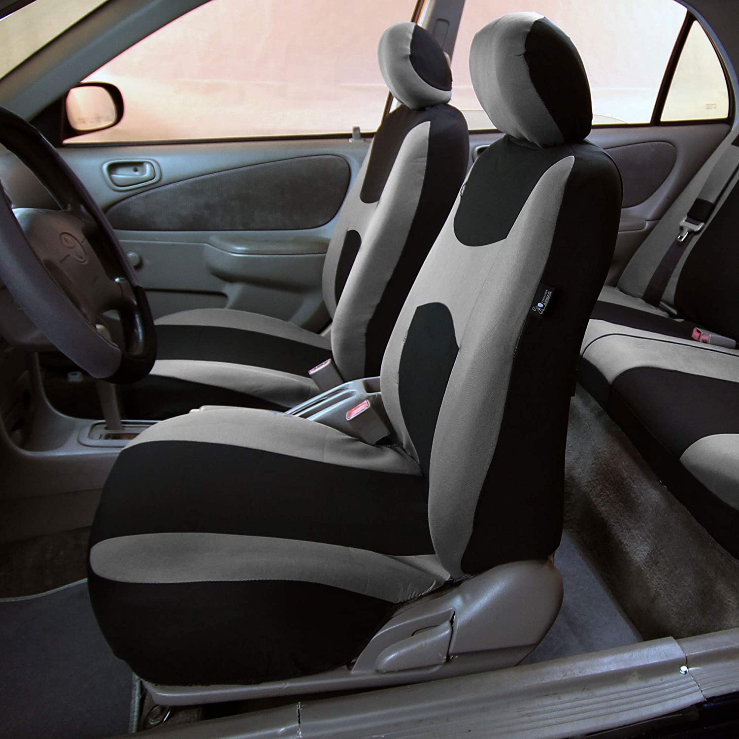 Light & Breezy Full Coverage Car Seat Covers - Full Set Gray