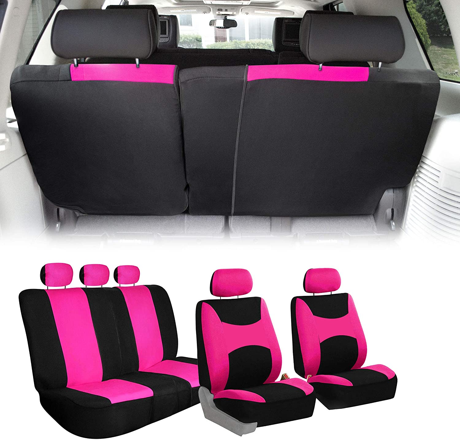 Light & Breezy Full Coverage Car Seat Covers - Full Set Pink