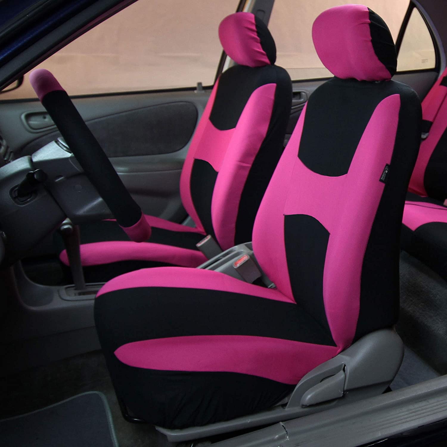 Light & Breezy Full Coverage Car Seat Covers - Full Set Pink