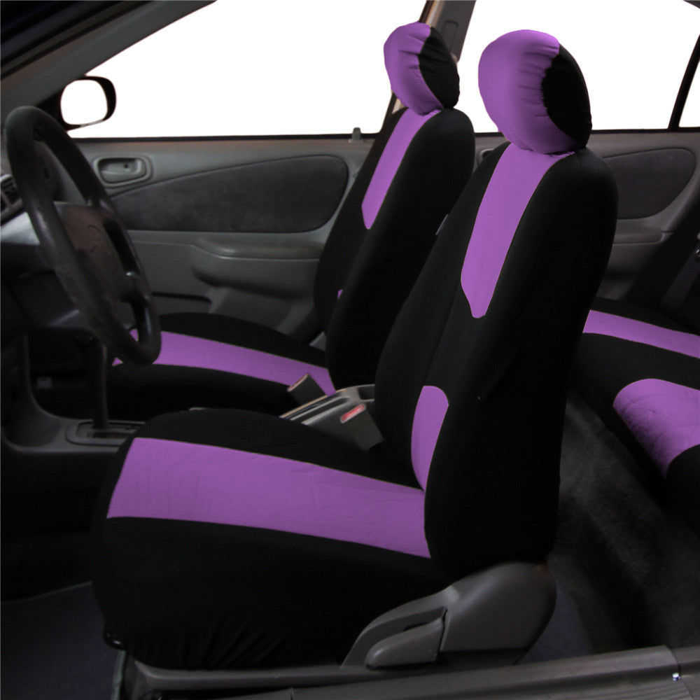 Flat Cloth Seat Covers - Front Set Purple