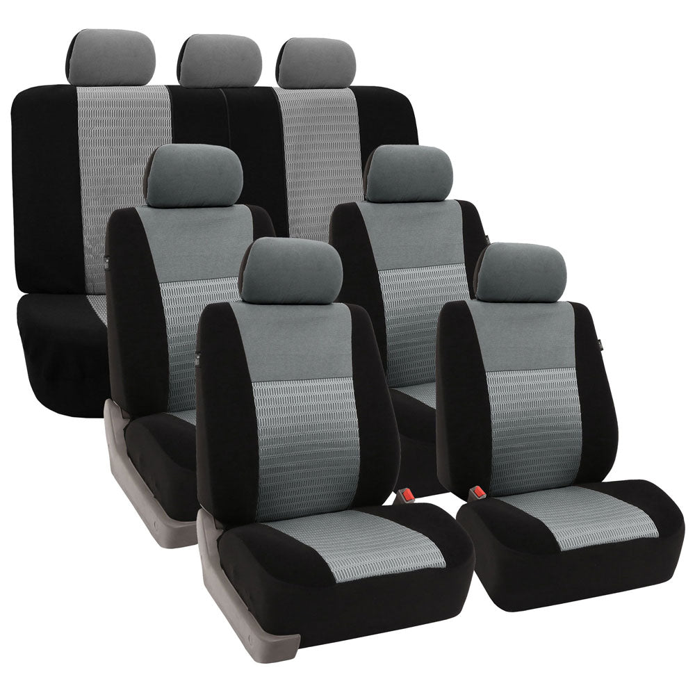 Trendy Elegance 3D Air Mesh 3 Row Seat Covers Gray