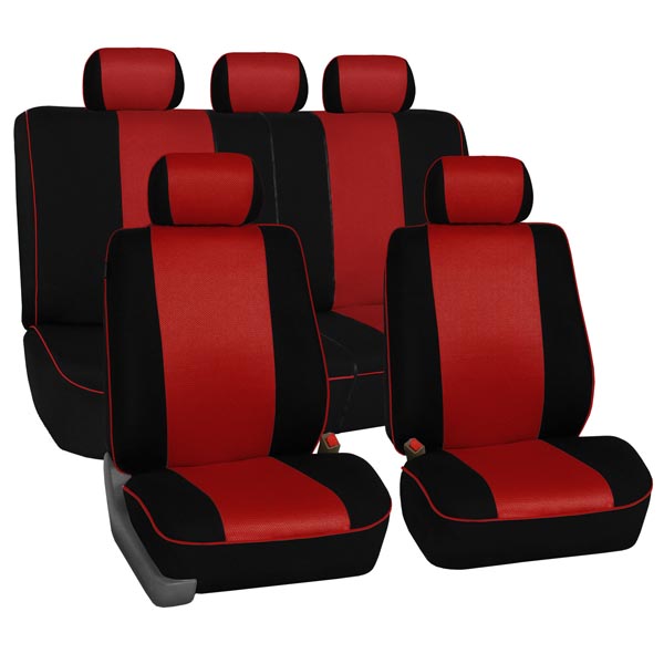 Edgy Piping Seat Covers - Full Set Red