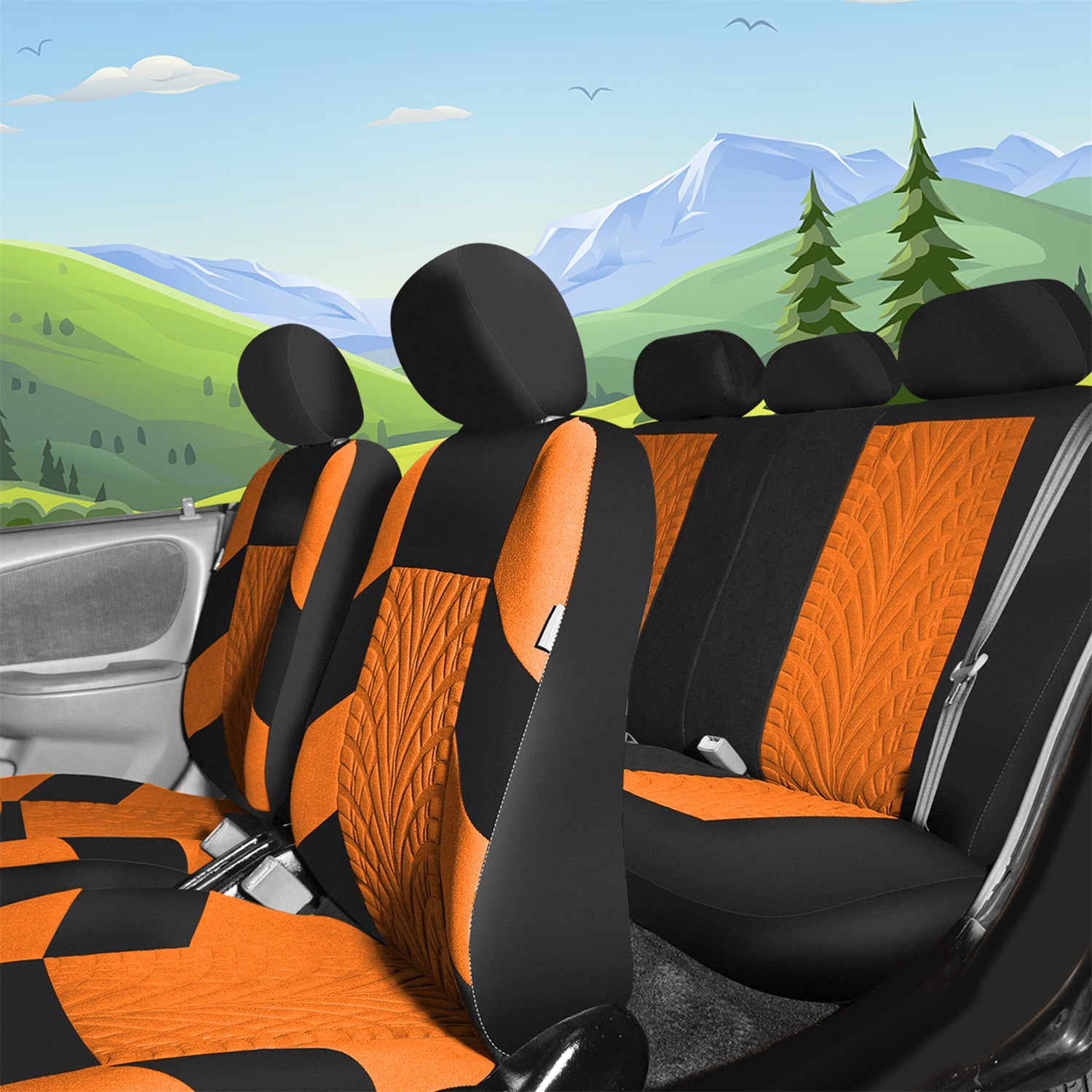 Travel Master Seat Covers - Full Set Orange