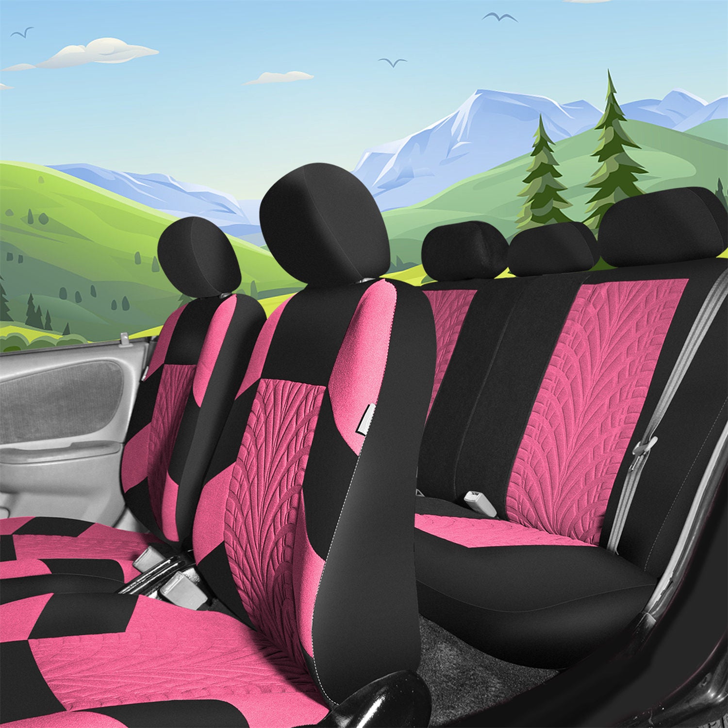 Travel Master Seat Covers - Full Set Pink