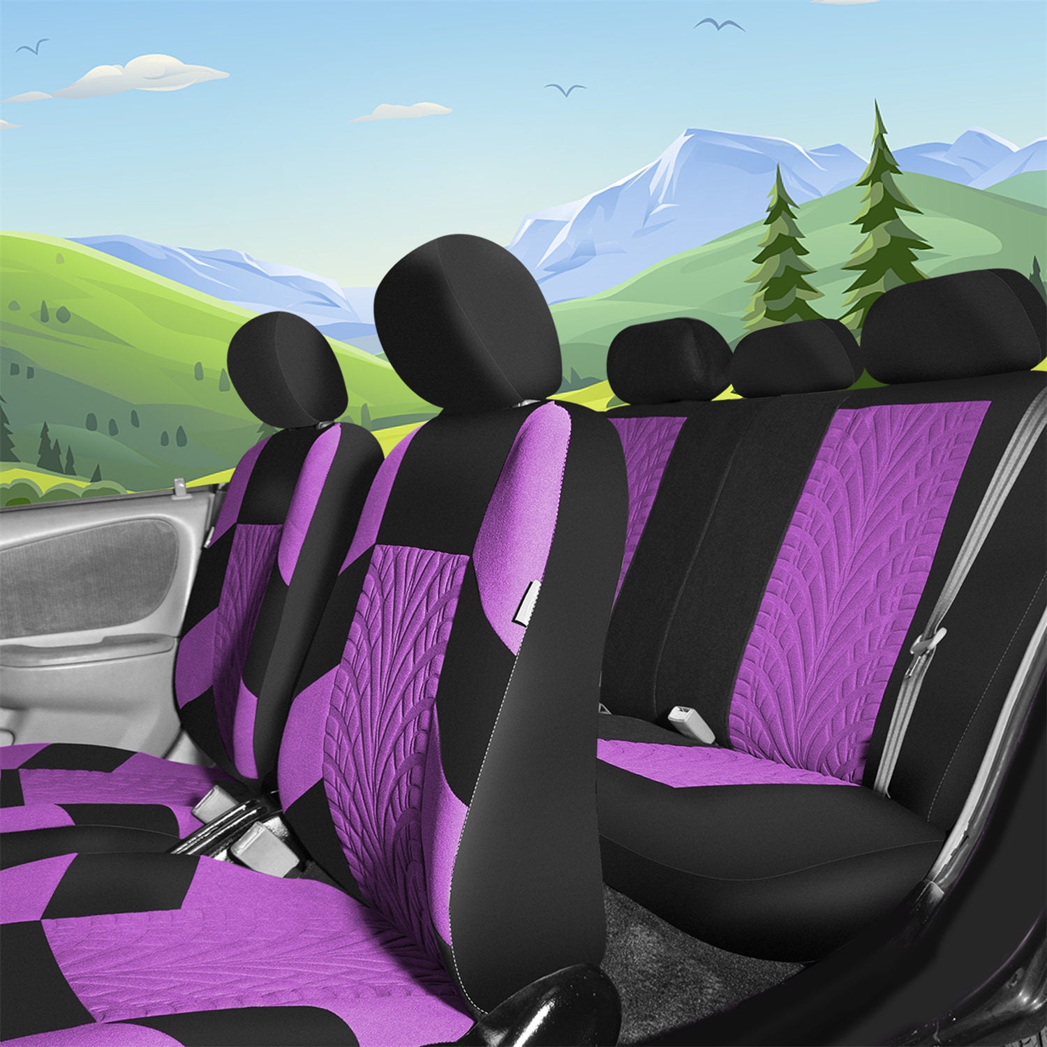 Travel Master Seat Covers - Full Set Purple