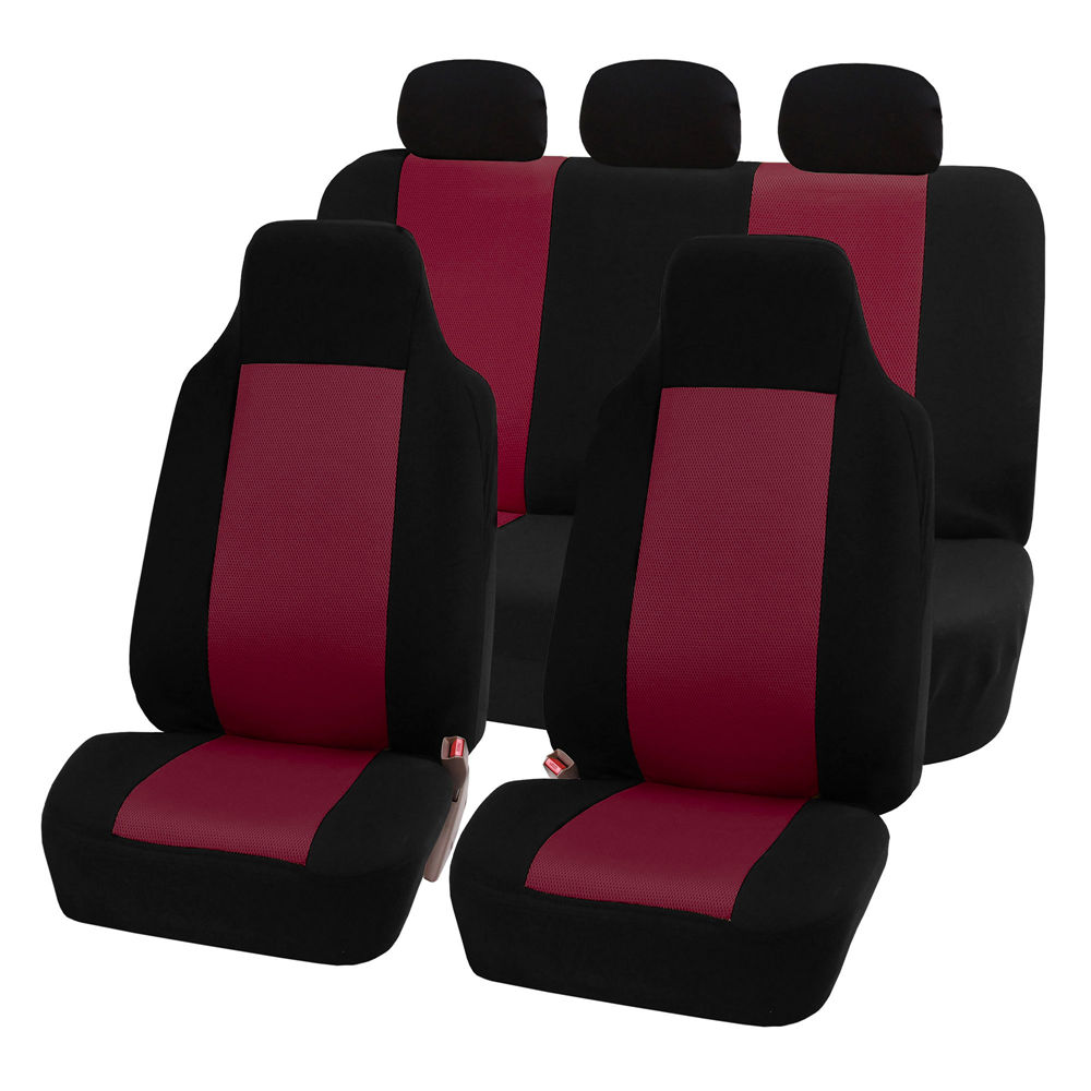 Classic Cloth Seat Covers - Full Set Burgundy