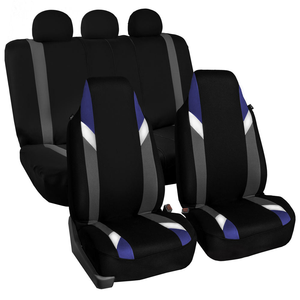 Supreme Modernistic Car Seat Covers - Full Set Blue