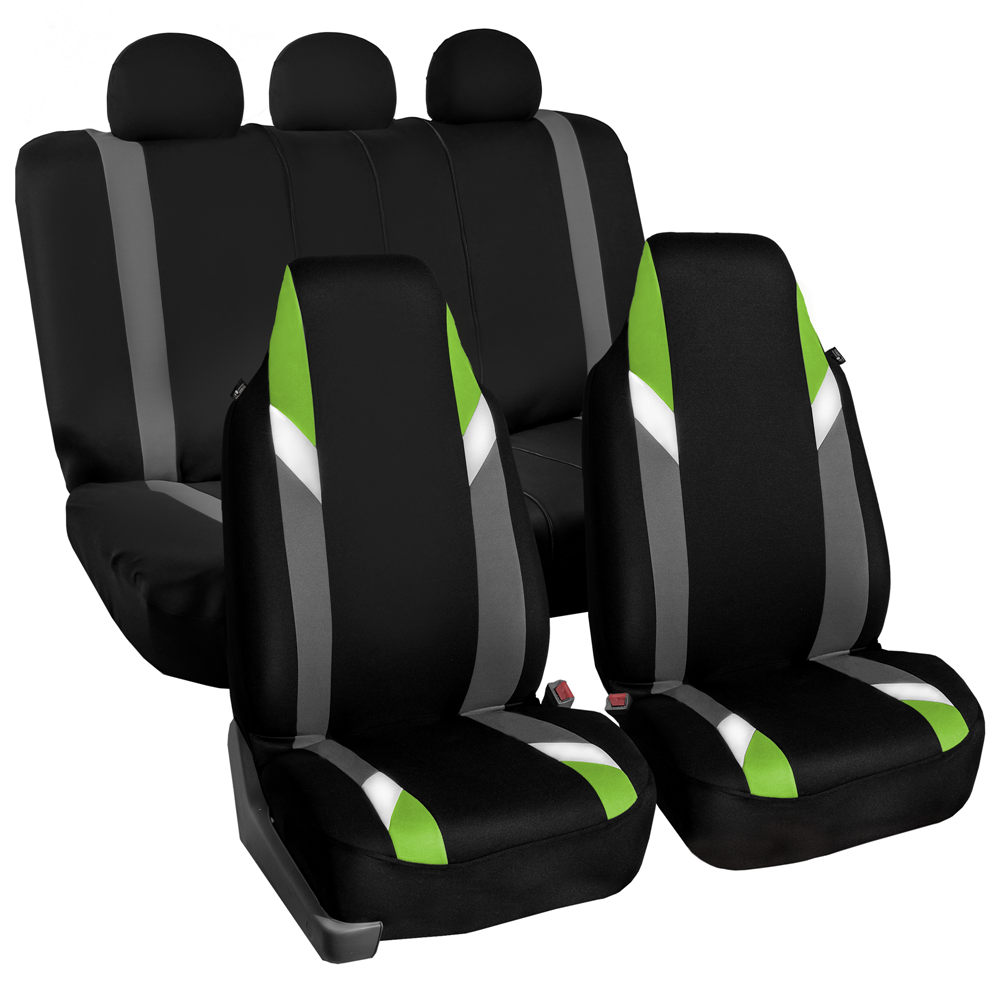 Supreme Modernistic Car Seat Covers - Full Set Green