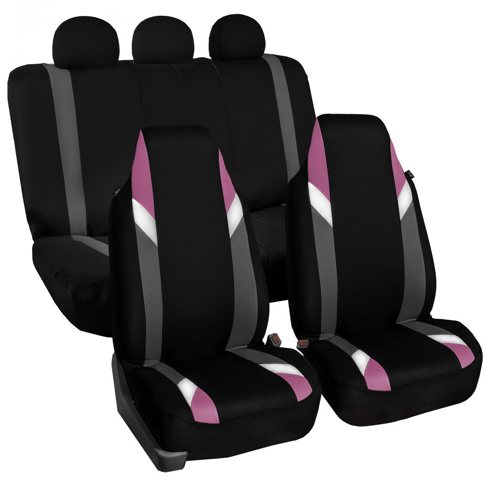 Supreme Modernistic Car Seat Covers - Full Set Pink