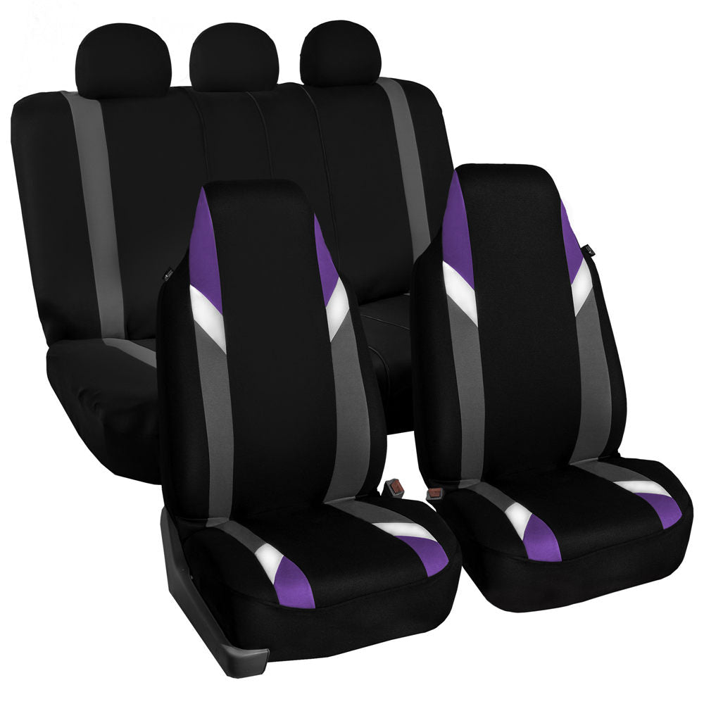 Supreme Modernistic Car Seat Covers - Full Set Purple