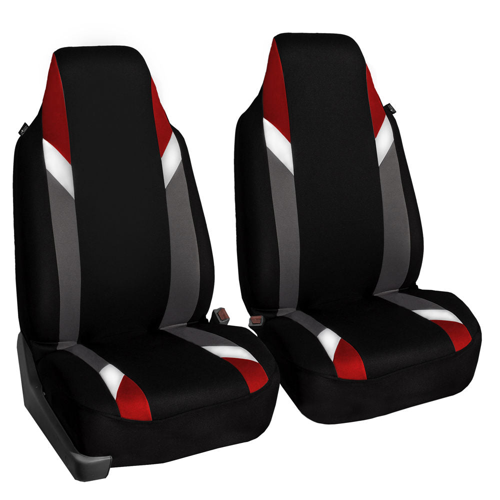 Supreme Modernistic Car Seat Covers - Full Set Red