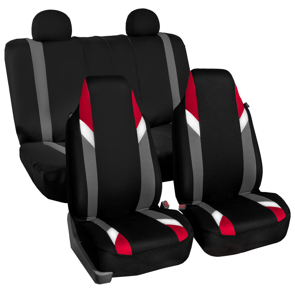 Supreme Modernistic Car Seat Covers - Full Set Red