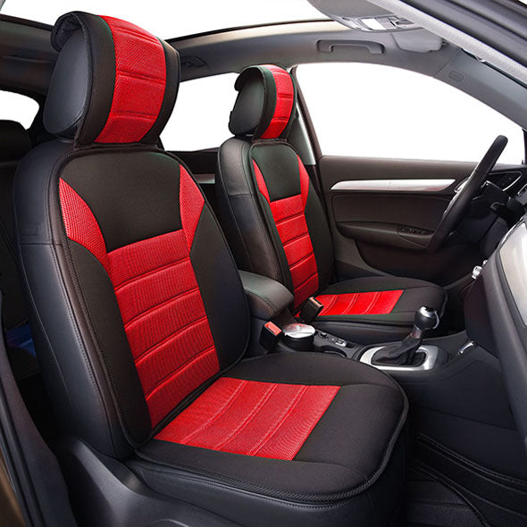 Premium Car Seat Cushions - Front Set Red