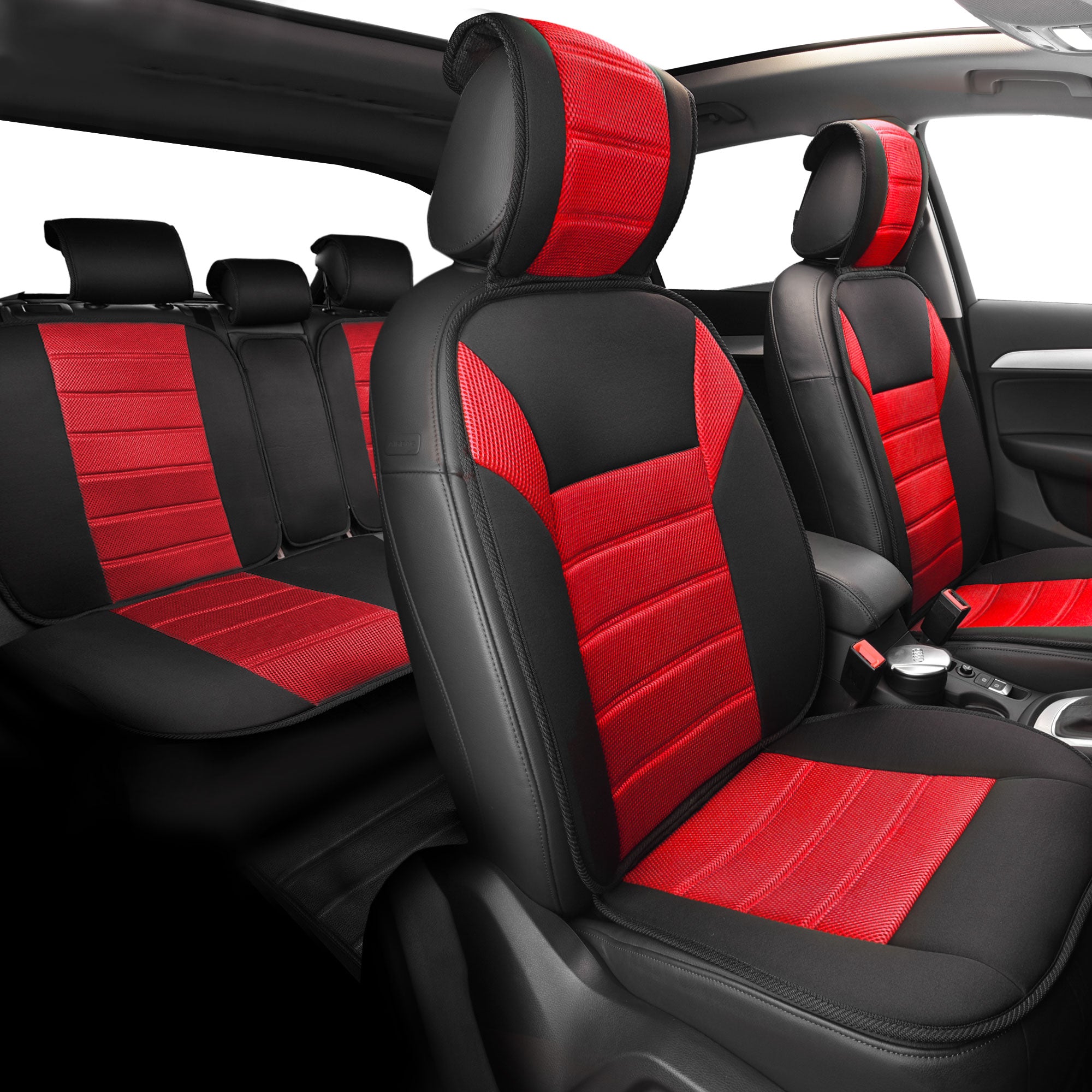 Premium Car Seat Cushions - Full Set Red