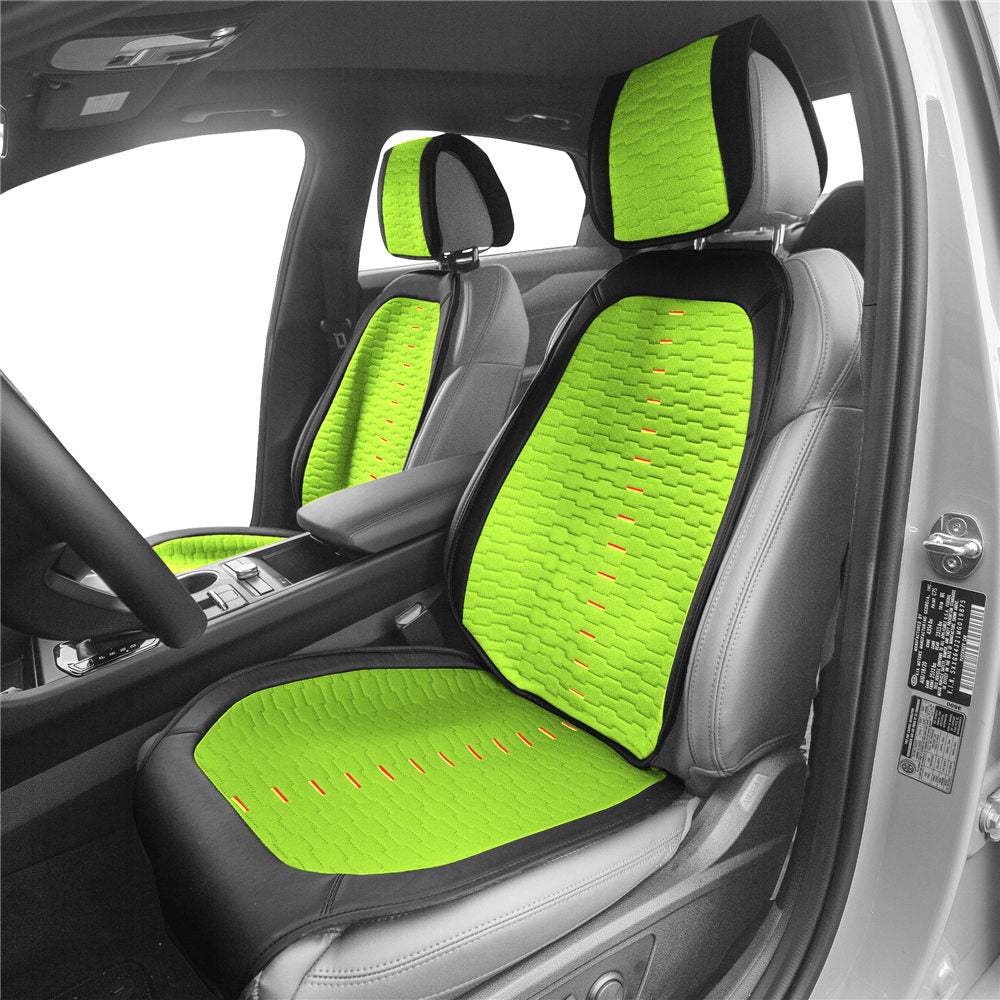 Colorful Ultra Car Seat Cushions - Front Set Neon Green