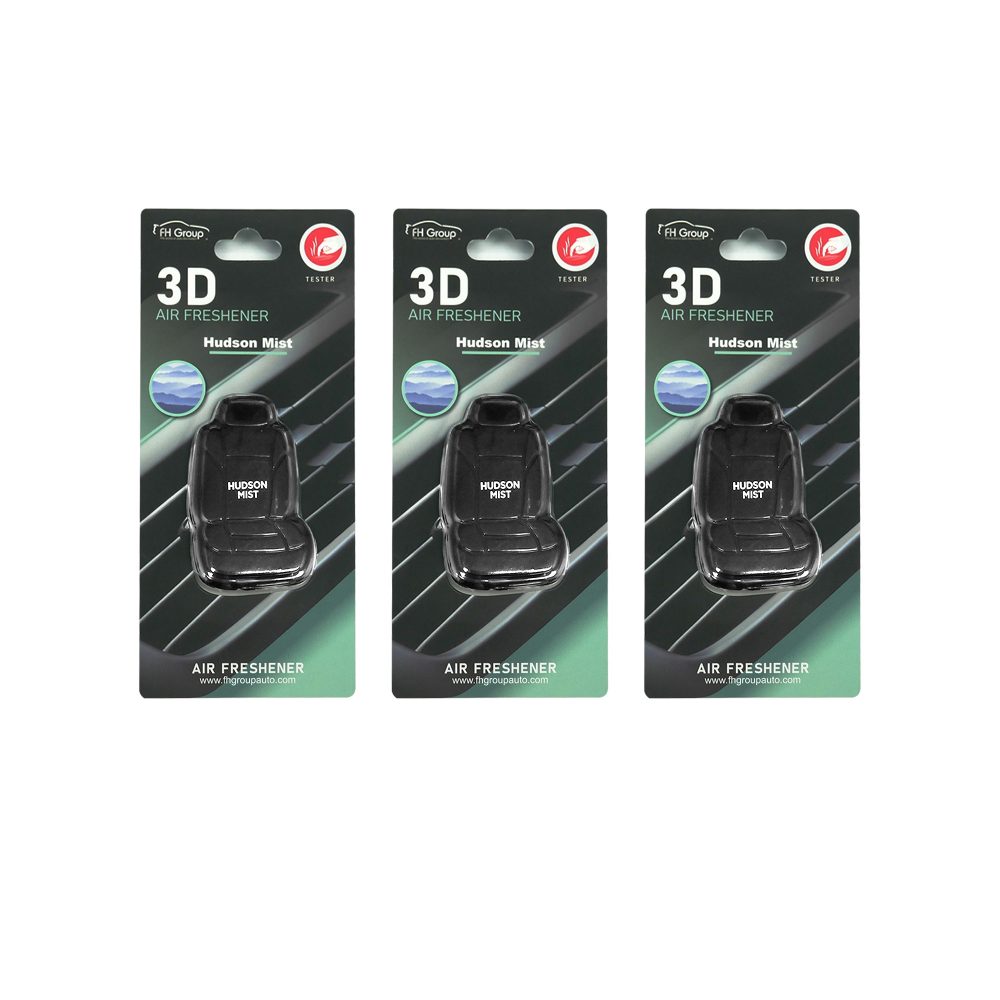 Clip On 3D Air Freshener- 3PK Black