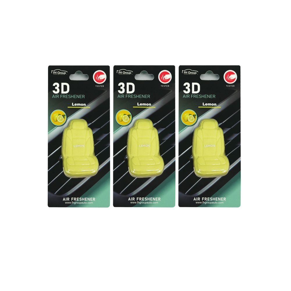 Clip On 3D Air Freshener- 3PK Yellow