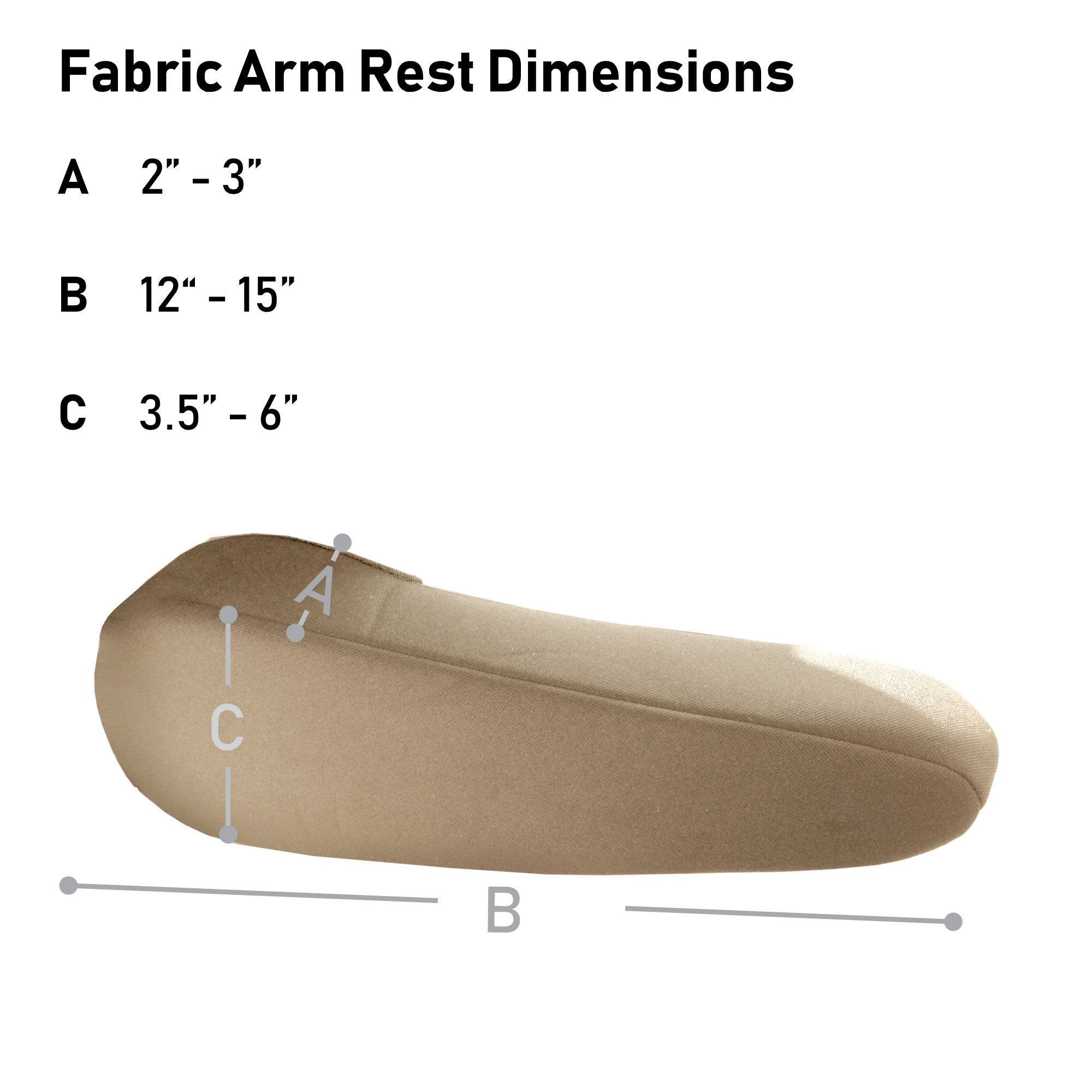 Flat Cloth Fabric Armrest Covers - One Pair Tan