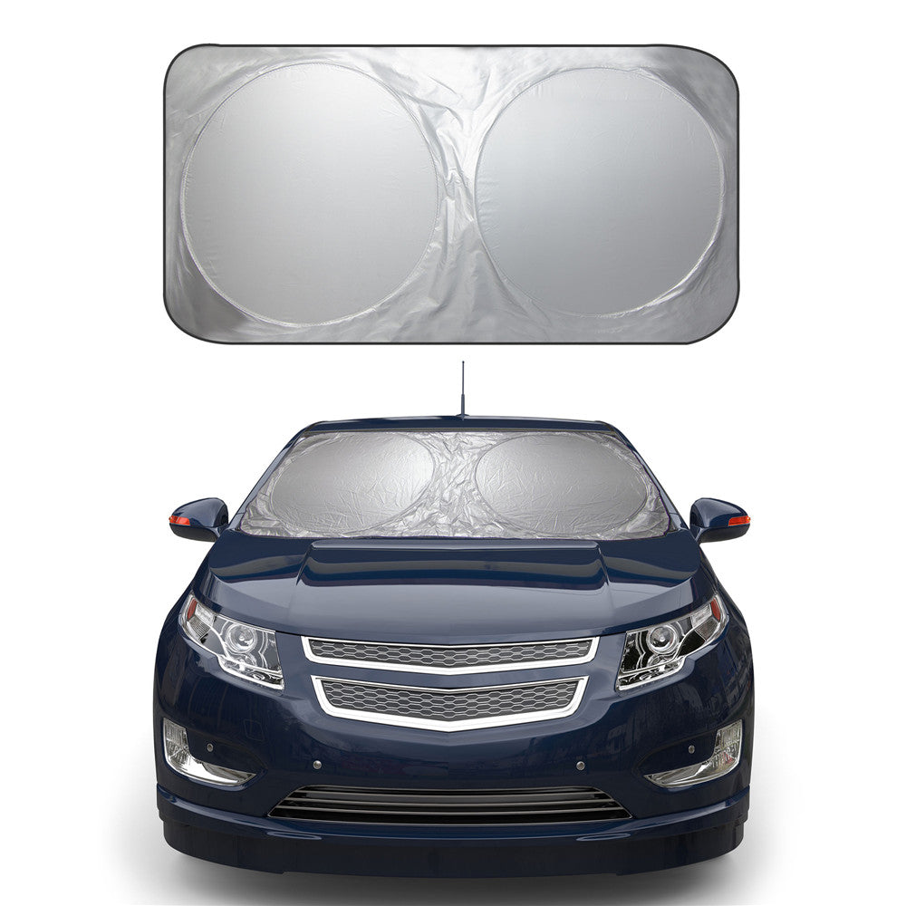 Foldable Car Windshield Sunshade in Reflective Silver Medium