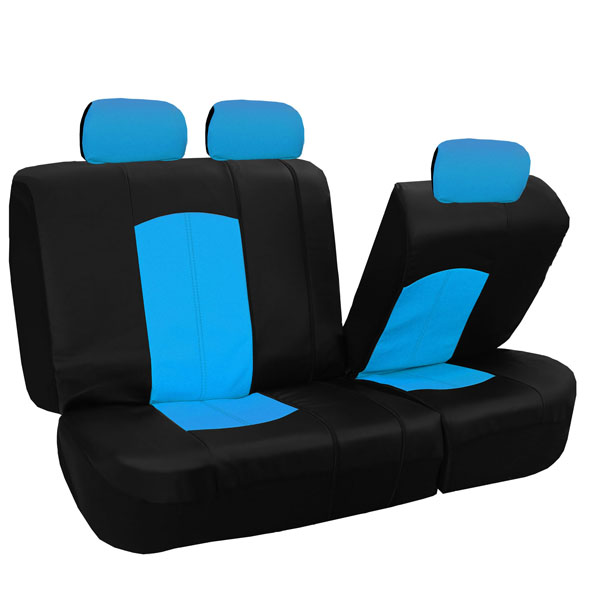 Highest Grade Faux Leather Seat Covers - Rear Blue