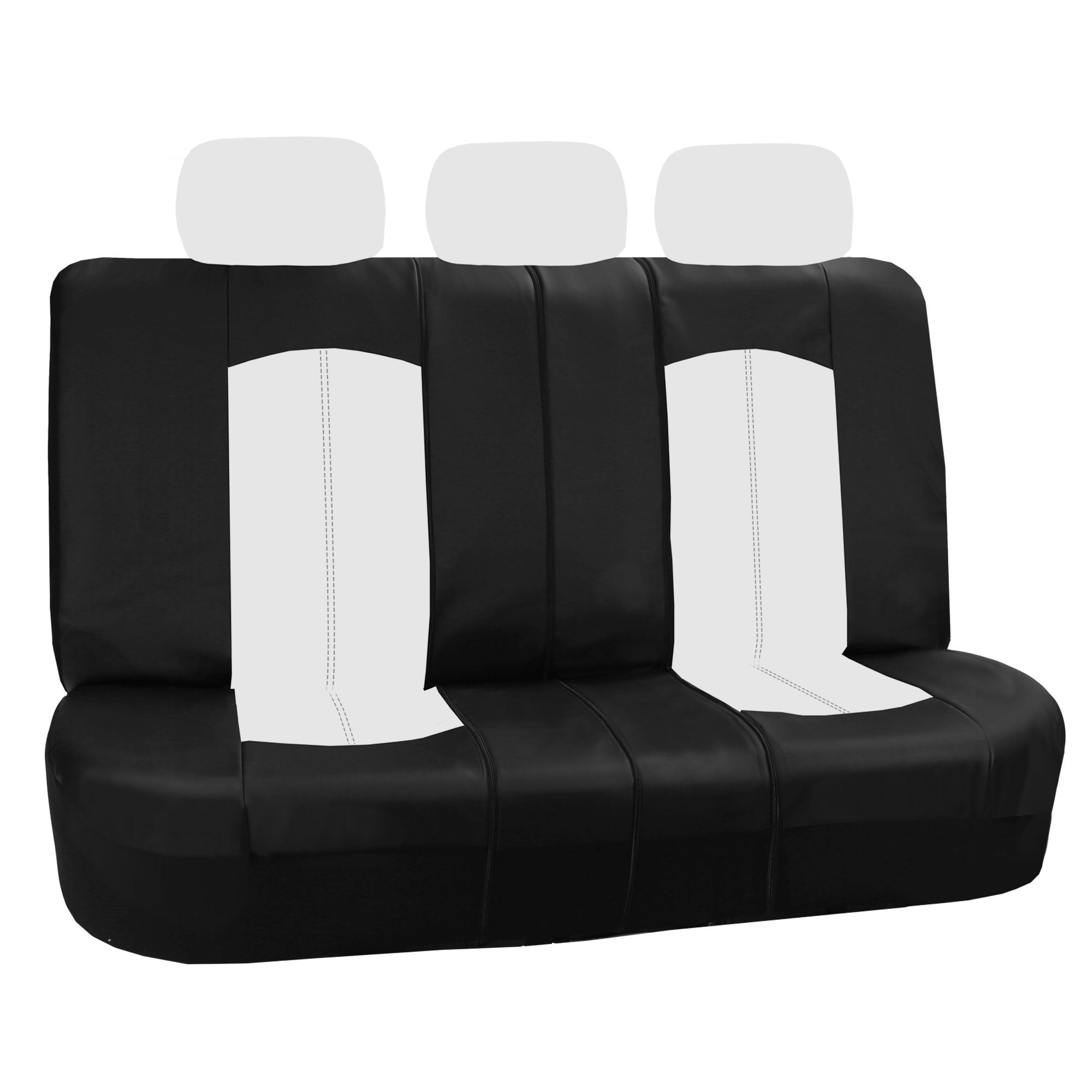 Highest Grade Faux Leather Seat Covers - Rear White
