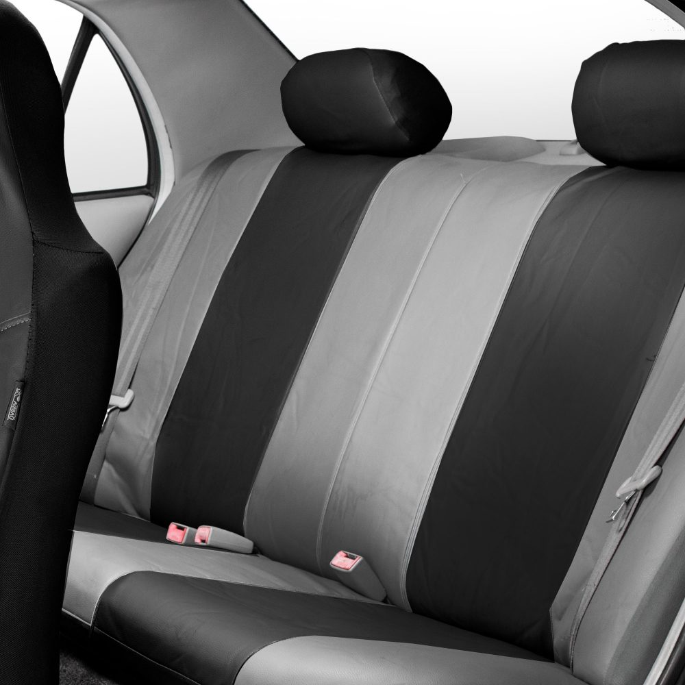 Royal PU Leather Seat Covers  - Rear Gray / Black