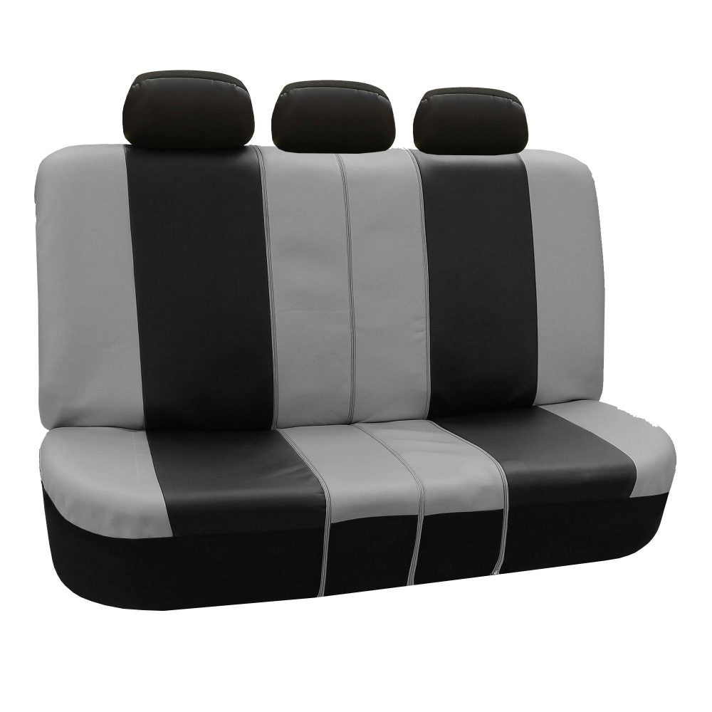 Royal PU Leather Seat Covers  - Rear Gray / Black