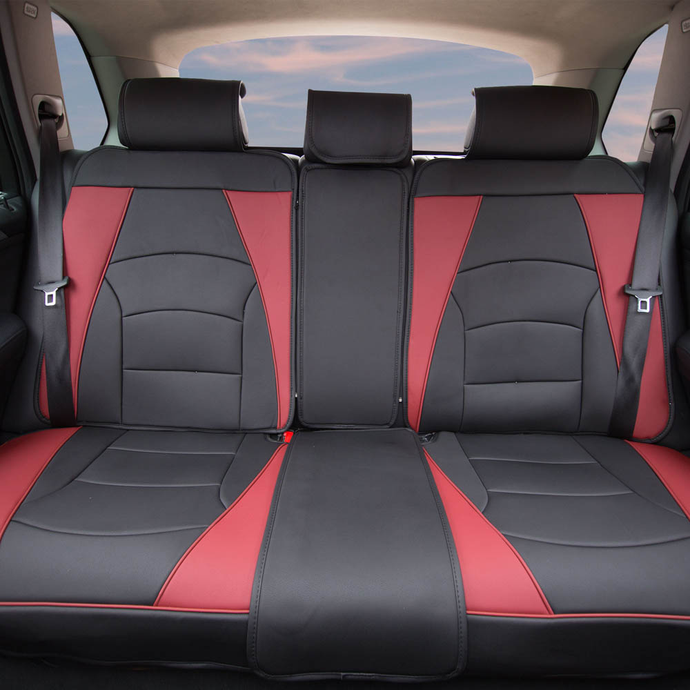 Ultra Comfort Deluxe Leatherette Bench Seat Cushions - Rear Burgundy