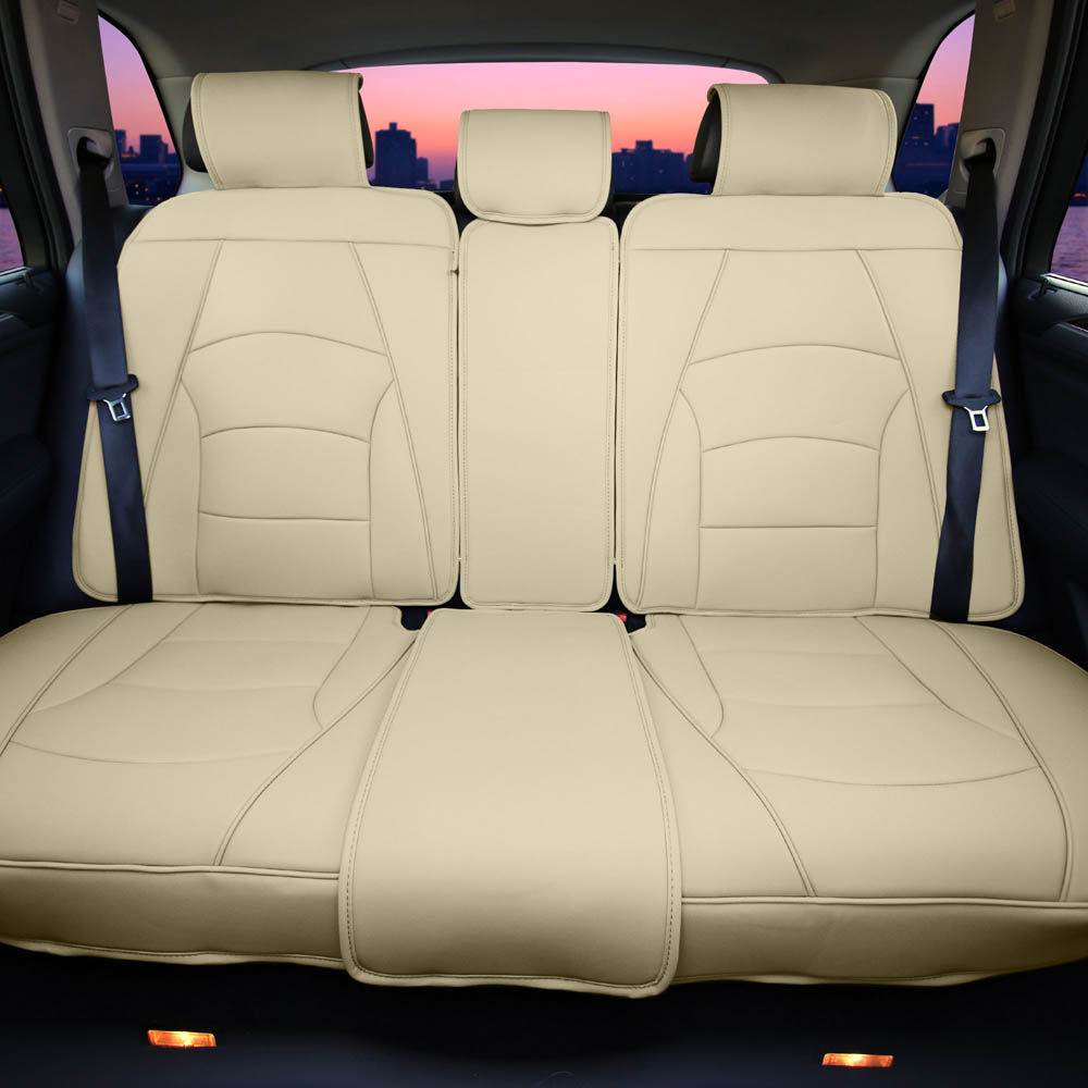 Ultra Comfort Deluxe Leatherette Bench Seat Cushions - Rear Beige