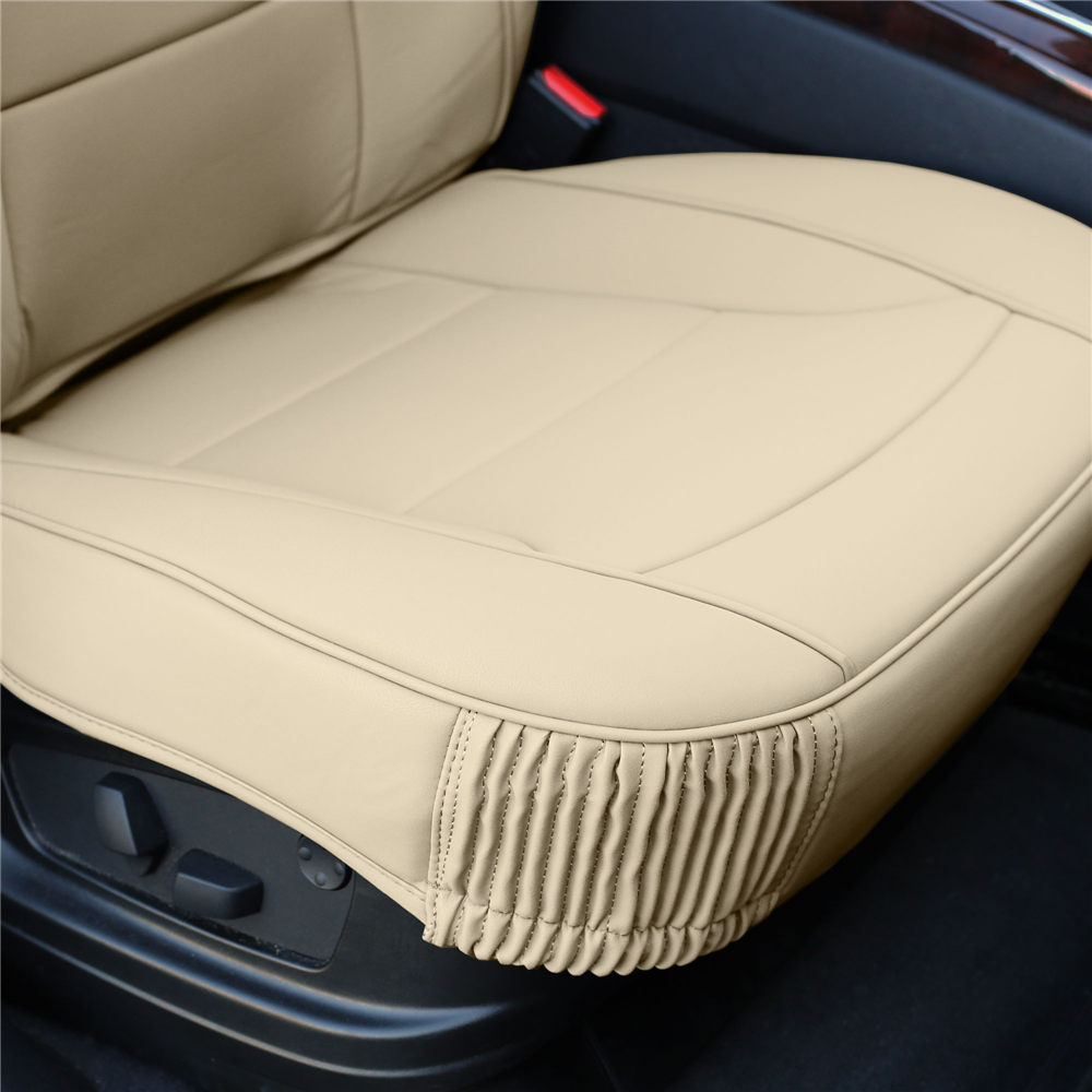Ultra Comfort Deluxe Leatherette Seat Cushions - Front Set Beige