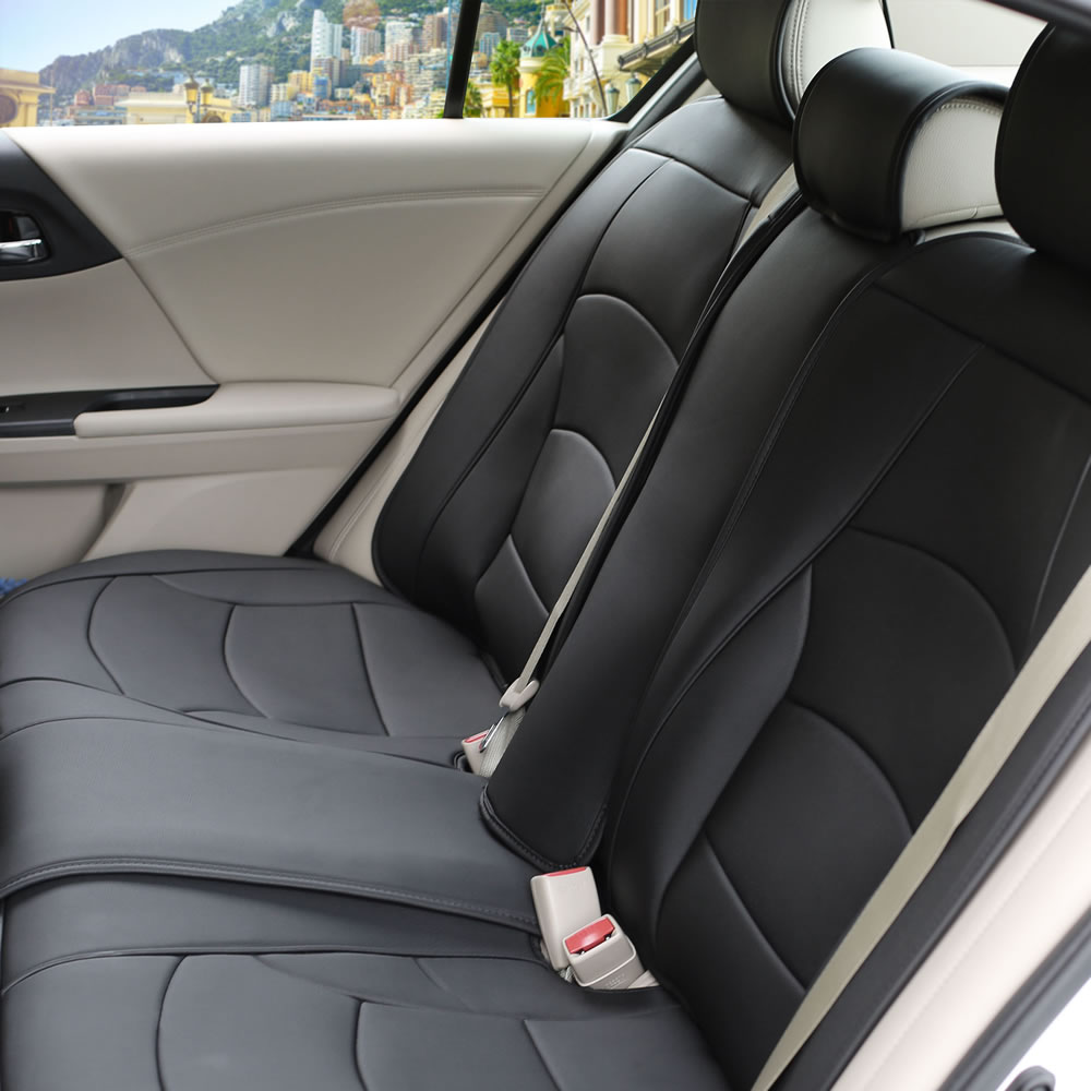 Ultra Comfort Deluxe Leatherette Bench Seat Cushions - Rear Black