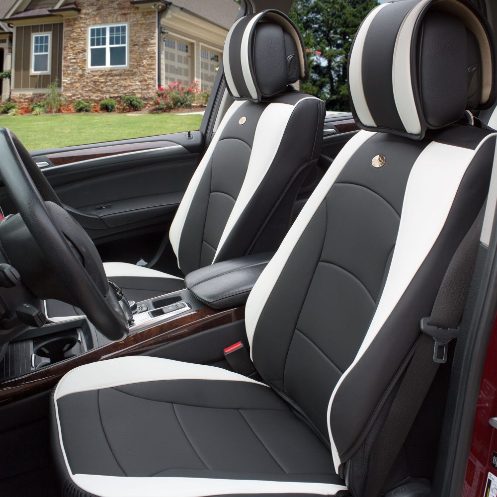 Ultra Comfort Deluxe Leatherette Seat Cushions - Front Set White