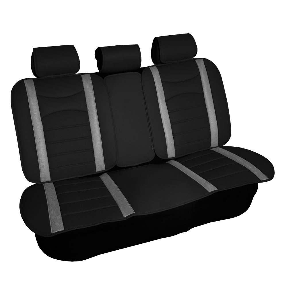 NeoBlend Leatherette Seat Cushions - Rear Gray / Black