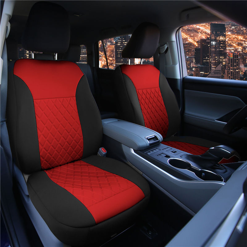Ultraflex Neoprene Diamond Patterned Seat Covers - Front Set Red