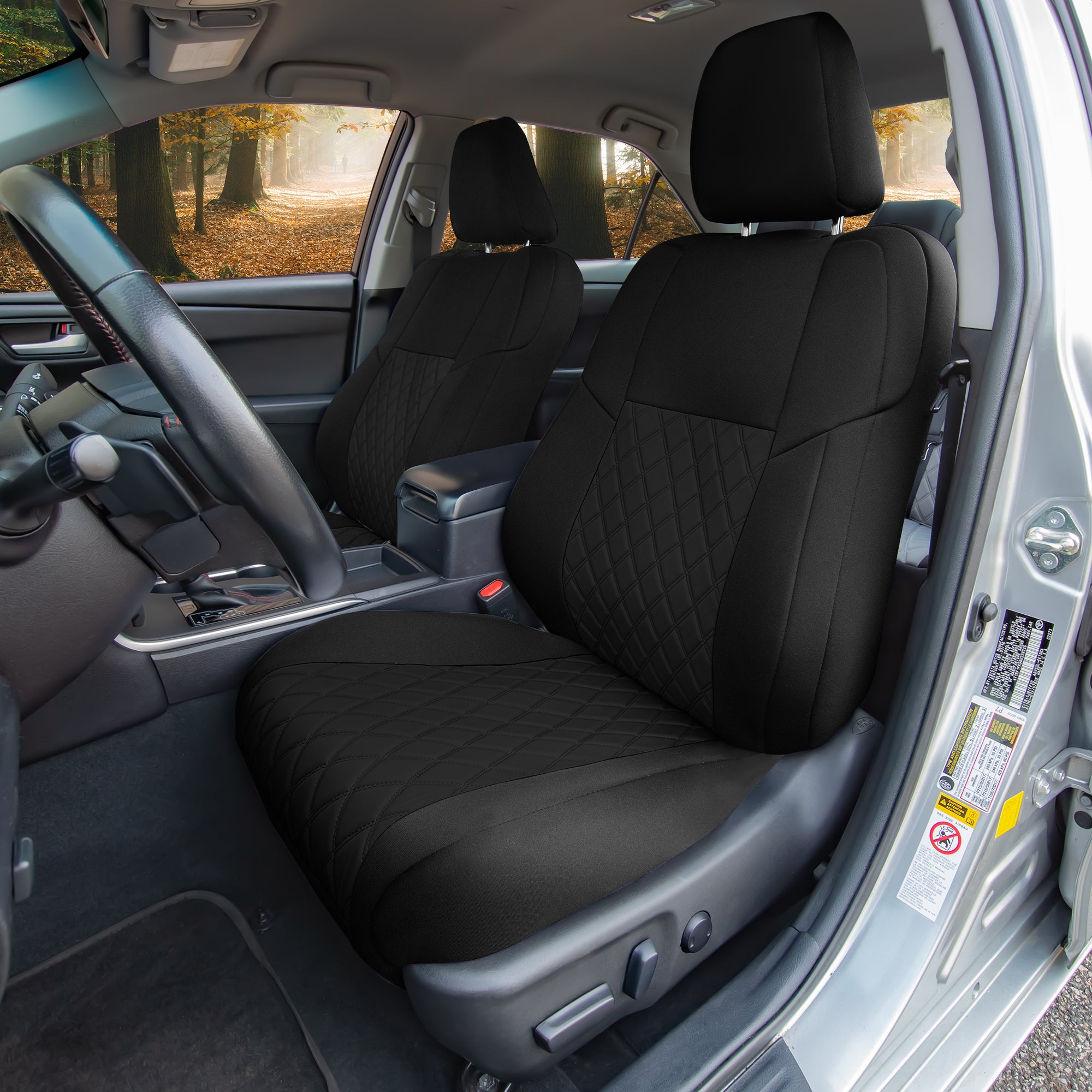 Toyota Camry LE | SE | XSE | XLE  2012-2017 - Full Set Seat Covers - Black Ultraflex Neoprene
