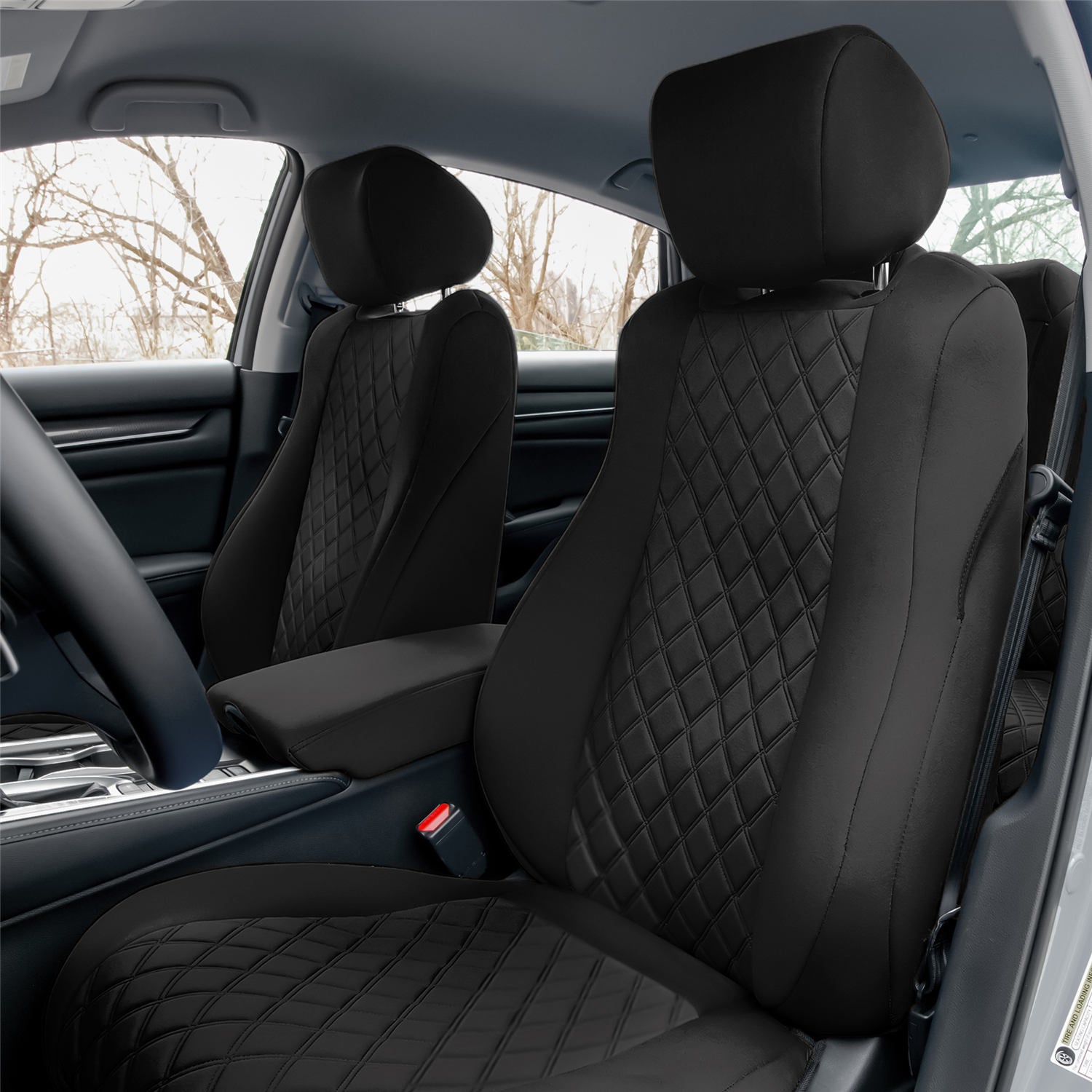 Honda Accord 2018 - 2022 Sport | Sport SE | EX| EX-L | Touring - Front Set Seat Covers - Black Ultraflex Neoprene